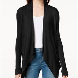 J.Crew Drapes Open Front Cardigan Black